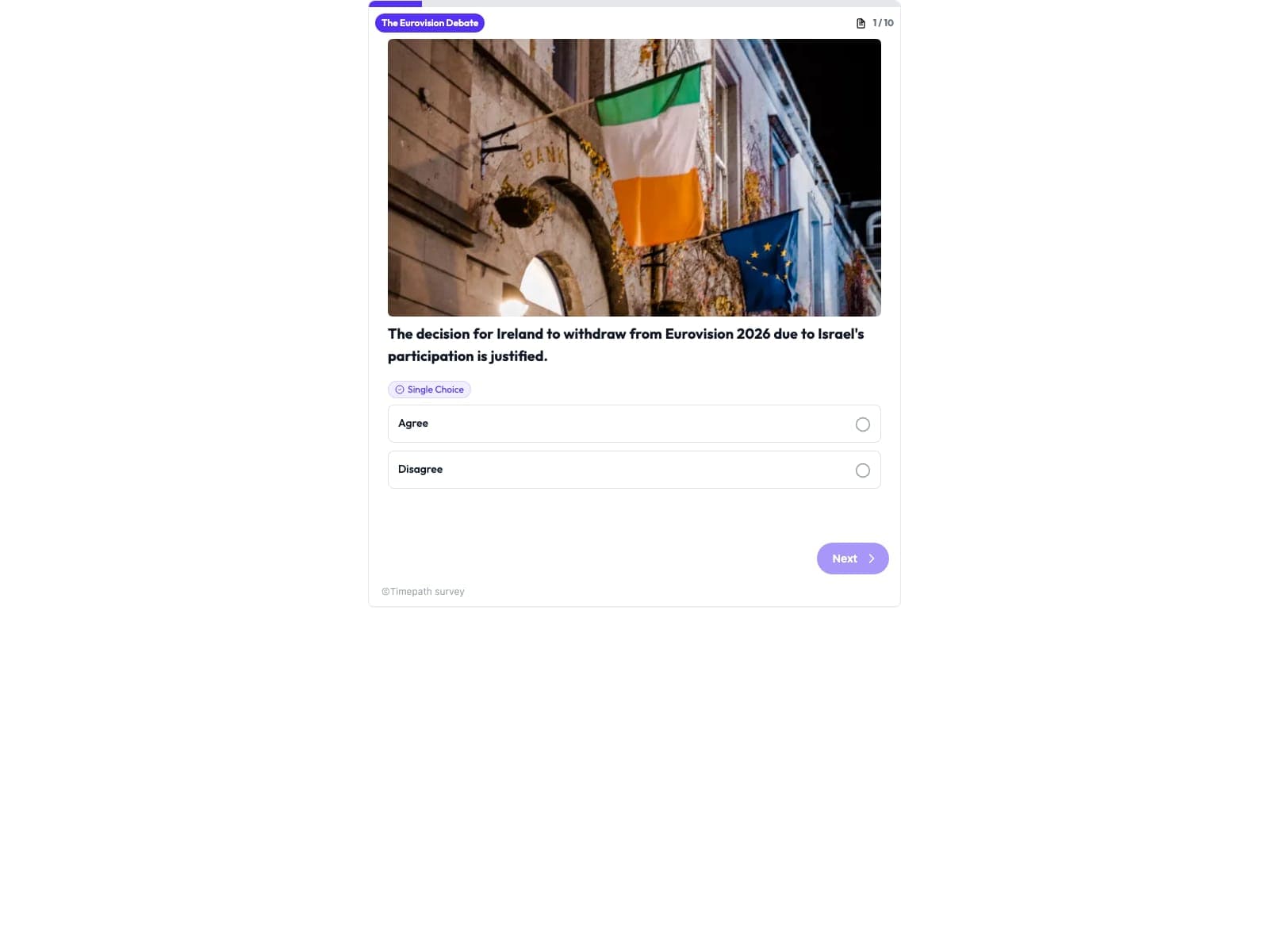 The Survey embedded below.
