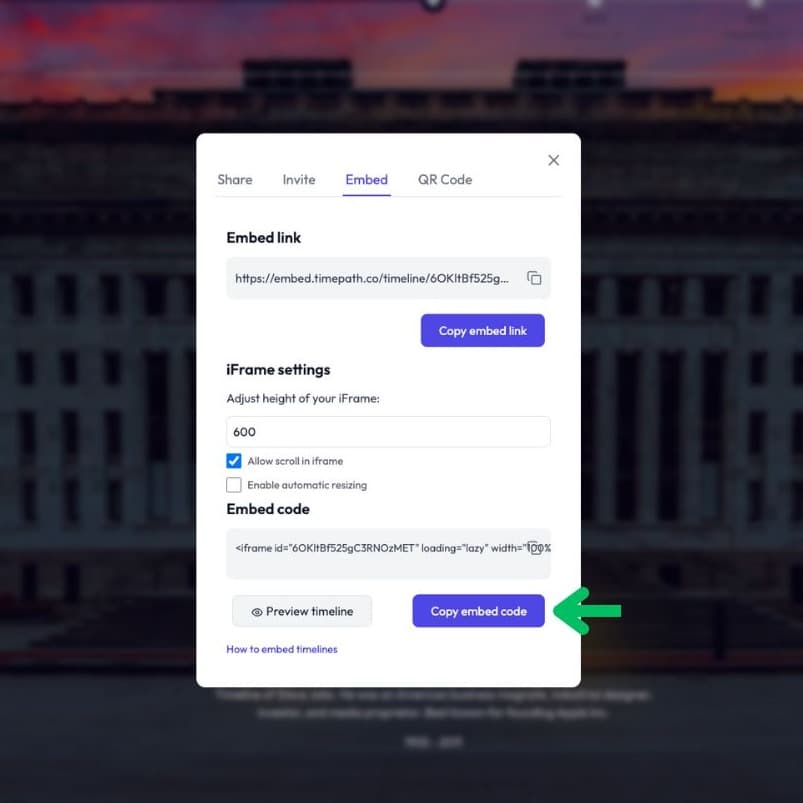 Copy embed code