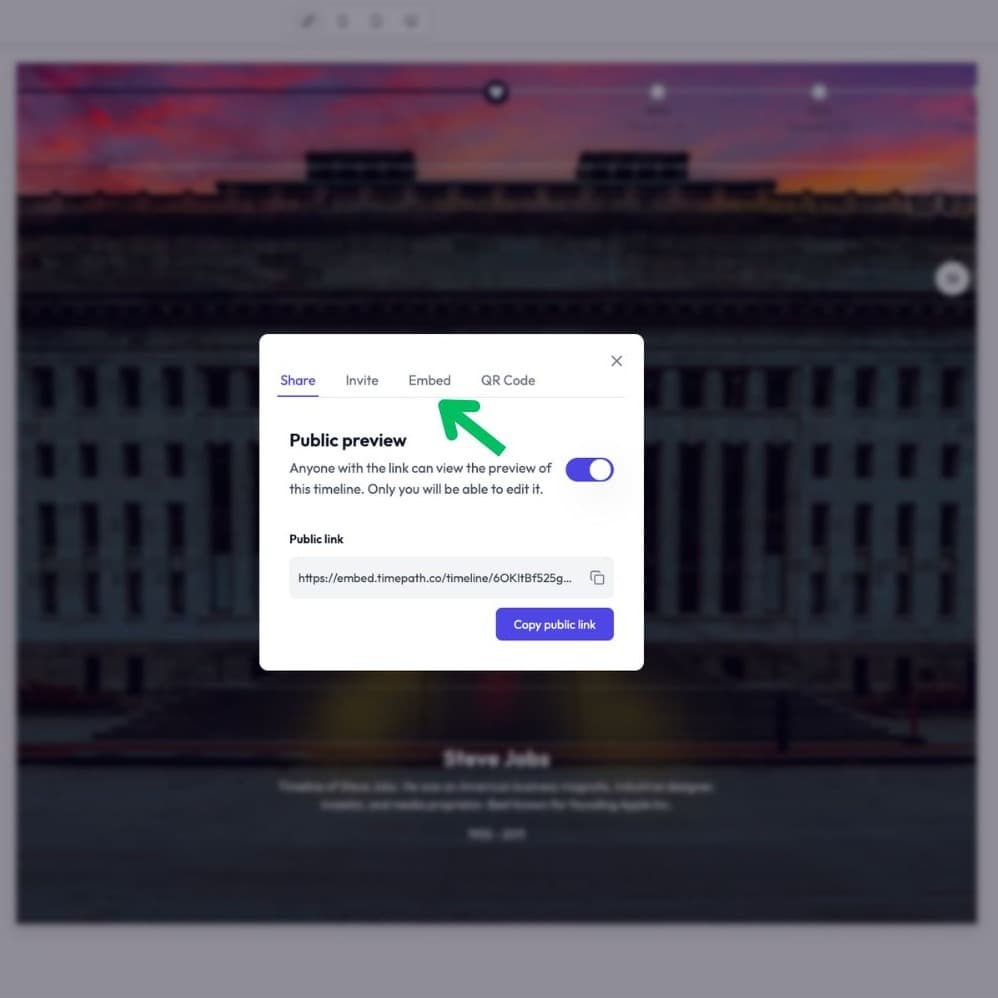 Embed menu