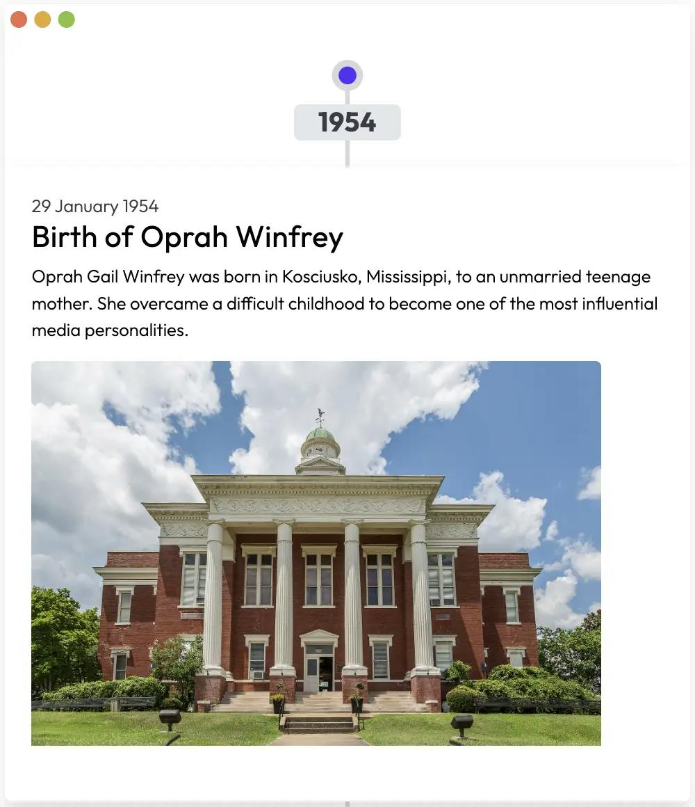 Oprah winfrey timeline example