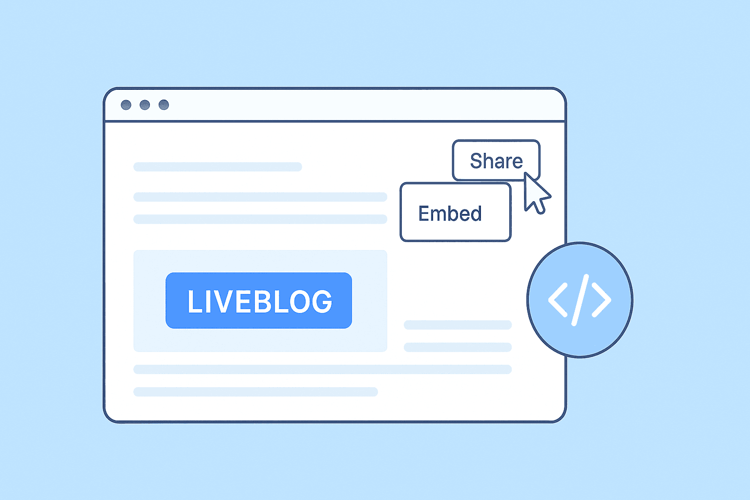 llustration of embedding a liveblog on a website